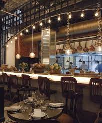 Toto Barcelona Copper Pots Barstools Open Kitchen Open Kitchen Restaurant Bar Design Restaurant Restaurant Lighting