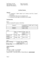 Here is an acid and base example titration problem. Acid Base Titration Lab Report Digication Eportfolio General Chemistry Bridgett D Smith Conclusion