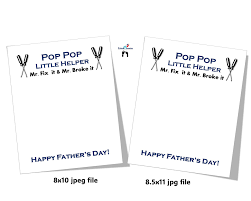 Pop Pop Fathers Day Handprint Art: Little Helper Craft (digital Download)  - Etsy Israel