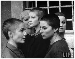 Five Branded Women 1960 Shaved Head Women Bald Girl Jeanne Moreau