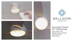 Minkaaire f518l 44 concept ii led flush mount indoor ceiling fan with hand held remote control system. Minka Aire Concept Ii Flush 44 Inch White Ceiling Fan Bellacor Youtube