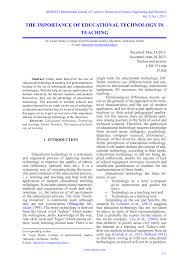 Pdf The Importance Of Educational Technology In Teaching