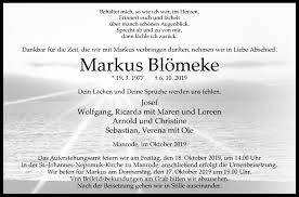 Traueranzeigen Von Markus Blomeke Www Westfalen Blatt De