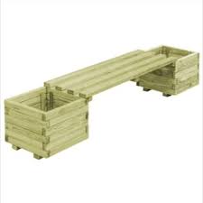 Banc De Jardin Avec Deux Jardinia Res Cielterre Commerce En 2020 Jardiniere En Bois Banc Jardin Banquette Jardin