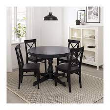 Ingatorp Extendable Table Black Max Length 61 Ikea In 2021 Dining Table Black Black Round Dining Table Black Kitchen Table