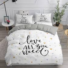 Beispielsätze für bett auf englisch. Grosshandel 3d Herz Gedruckt Einfache Bettwasche Sets Englisch Brief Druck Kind Bettbezug Kissenbezug Bett Set Madchen Erwachsene Bettwasche Von Qiqihaercc 48 65 Auf De Dhgate Com Dhgate