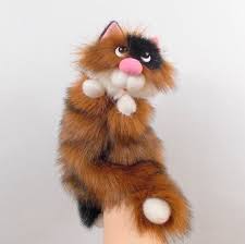 Black And Red Cat Ginger Cat With Black And White Hand Puppet Marionette For Home Puppet Theater Bibabo Toy Glove Hand Puppets Childrens Puppets Red Cat