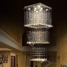 Square Long Crystal Raindrop Chandelier Modern Crystal Chandelier Crystal Chandelier Ceiling Lights