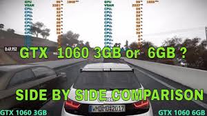 Geforce gtx 1060 6 gb's general performance parameters such as number of shaders, gpu core clock, manufacturing process, texturing and calculation speed. Gtx 1060 3gb Vs 6gb Fps Test Ryzen 1600 Oc Youtube