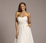 As Is Satin and Lace Applique Strapless Ball Gown