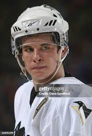 Matt Murley of the Pittsburgh Penguins in action against the Buffalo...  News Photo