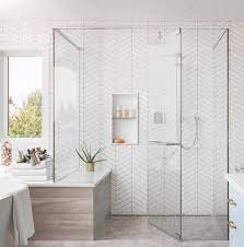 They go behind the master vanity and in the shower. Westside Tile And Stone On Instagram Clean And Simple Traditional Bathroom From Masterkitc Traditional Bathroom Bathroom Remodel Master White Bathroom Tiles