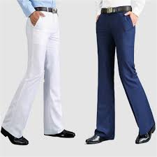 Pants gradually became straighter and wider at the ankle until the end of the '70s when they were back to narrow at the ankles once again. Men Bell Bottom Bootcut Pants Vintage 60s 70s Flare Formal Dress Trousers Business Slim Fit Wish