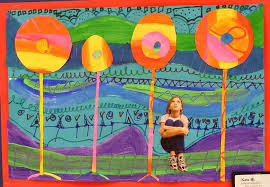 5th Grade Hundertwasser Collage Portrait Paintings Elementary Art Elementary Art Projects Art Lessons Elementary