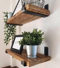 Rustic Shelf Hand Crafted Using Reclaimed Timber And Industrial Steel Metal Brackets 22cm Depth X 3 3cm Thickness Farmhouse Vintage Uk In 2021 Rustic Shelves Living Room Rustic Shelves Rustic Wooden Shelves