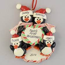 Baby christmas photos baby first christmas ornament baby christmas gifts holiday pictures babies first christmas christmas 2014 twin baby celebrating baby's first christmas. Twins First Christmas Penguin Family Personalized Christmas Ornament