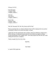 This Resignation Letter Shows The Proper Format For Addressing Multiple People When Leaving A Position Free To Downlo Resignation Letter Resignation Lettering