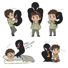 A Drawing Creature Did I Spend A Whole Day Drawing Venom And Eddie Drawing Cartoon Characters Comics Venom