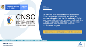 El proceso fue adelantado por la comisión nacional del servicio civil. Comision Nacional Del Servicio Civil Pagina Inicial Facebook