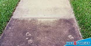 Sealing a concrete sidewalk protects the surface from stains and weather damage, plus it enhances the appearance. A Clean Sidewalk Is A Snap With Wet Forget Outdoor Life S Dirty Clean Easy