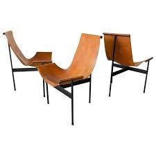 Leather And Iron Sling Chairs By William Katavolos For Laverne Intl Circa 1960 From A Unique Colle White Leather Dining Chairs Comfy Leather Chair Furniture
