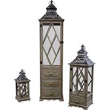 3 Er Laternen Set Aus Holz Glas Und Metall Mit Verschiedenen Schubfachern Laterne Gross Laterne Weihnachten Laternen