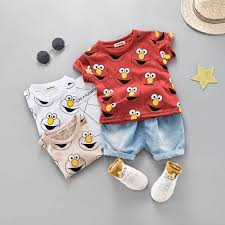Check out your 40 ideas for cute toddler boy haircuts. Cute Toddler Boys Clothing Set Cartoon Print T Shirt And Denim Shorts Kidenhouse