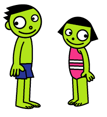 Pbs kids dash logo in minionschorded. 1999 Dot And Dash In Swimsuits By Pingguolover On Deviantart