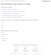 Musa june 28, 2018 worksheets no comments. Quiz Worksheet Water Balance In The Body Study Com