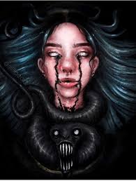 Billie Eilish Art By Millaeart Billie Eilish Billie Demon Drawings