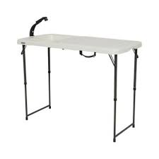 Lifetime 72 In Almond Plastic Portable Folding Card Table 80454 The Home Depot Fold In Half Table Lifetime Tables Table