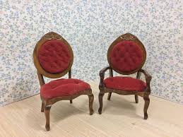 Victorian Dollhouse Furniture Red Velvet Chairs 1 12 Victorian Dollhouse Furniture Furniture Design Modern Red Velvet Chair