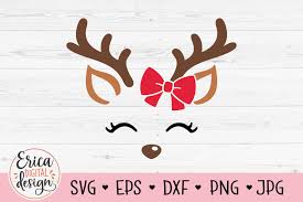 Search more high quality free transparent png images on pngkey.com and share it with your friends. Reindeer Face Svg Cute Deer Christmas Reindeer Bow Girl 966672 Cut Files Design Bundles