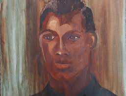 ABSTRACT OIL PAINTING FRAMED VINTAGE