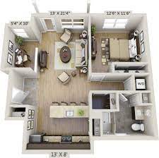 Image Result For 1 Bedroom 3d Floor Plan One Bedroom House Sims House Plans House Plans