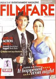Hrithik Roshan And Kareena Kapoor On The Cover Page Of Filmfare Hrithik Roshan Kareena Kapoor Entertainment Magazine