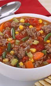 Easy Crockpot Beef Vegetable Soup Recipe Magic Skillet Recipe Vegetable Soup Recipes Hamburger Vegetable Soup Dinner With Ground Beef