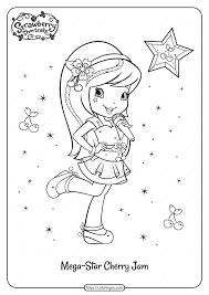 Free Printable Megastar Cherry Jam Coloring Page In 2020 Strawberry Shortcake Coloring Pages Cartoon Coloring Pages Strawberry Shortcake Cartoon