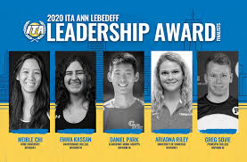 This opens in a new window. Finalists Chosen For 2020 Ita Ann Lebedeff Leadership Award Ita Wearecollegetennis