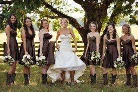 Brown Bridesmaid Dresses With Cowboy Boots Google Search Brown Bridesmaid Dresses Wedding Wedding Dresses Simple