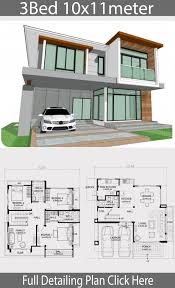 Home Design Plan 10x11m With 3 Bedrooms Home Design With Plansearch Loft House Design Bungalow House Design House Architecture Design