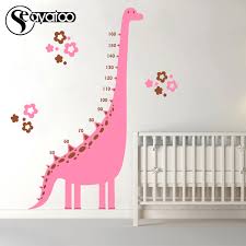 Us 20 98 Dinosaur Height Measure Growth Chart Ruler Vinyl Wall Sticker Decal Cartoon Kids Room Home In Wall Stickers From Home Garden On