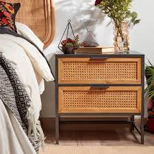 Rattan is the fabric and when it s woven the product is referred to as wicker. Industrial Nightstand Rattan Nightstand With 2 Drawers Storage Buy Nightstand Storage Wooden Drawers Rattan Furniture Product On Alibaba Com
