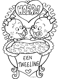 Kleurplaat Een Tweeling Kleurplaten Nl Tweeling Knutselen Geboorte Geboorte