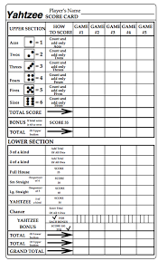 Yahtzee Reading