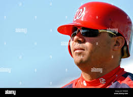 Washington Nationals second baseman Jose Vidro takes some baserunning prior  to a Spring Training game against the New York Mets at Space Coast Stadium  in Viera, Florida,