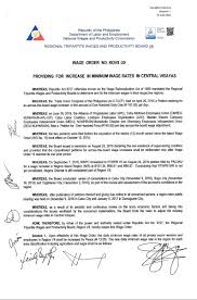 Updated to 31st december 2016. Rtwpb 7 On Twitter Wage Order Rovii 20 Providing P13 Increase Day To Minimum Wage Earners Across Region 7 The Order Will Take Effect On 3 10 2017 Https T Co 45cqxdjkgw
