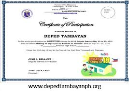 Download for free editable certificate template free certificate templates from deped tambayan that you can use to make formal awards looking for editable certificates? Templates Of Brigada Eskwela 2019 Certificate Of Participation Appreciation