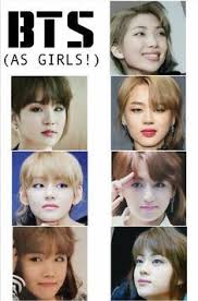 Bts As Girls So Beautiful Faceapp Bts Genderbend Bts As Girls So Beautifu Anime Bts Girl Bts Bts Funny