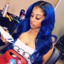 I colored my hair navy blue today! Queenlife 1b Blue Color 3 Bundles With Lace Closure Body Wave Unprocessed Brazilian Human Hair